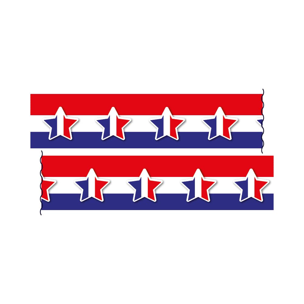 Red, White and Blue Stars French Display Borders Classroom Trimmers
