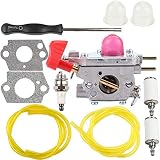 Dalom BVM200FE Carburetor w Adjustment Tool Fuel Line Filter for Poulan Craftsman Leaf Blower 358794750 358794751 358794760 358794761 358794762 358794763 358794764 358794771 358794772 358794775