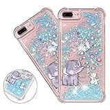 HMTECHUS iPhone 8 Plus case 7 Plus case 3D Cute Glitter Liquid Sparkle Floating Luxury Quicksand Shockproof?Protective Silicone Slim Cover iPhone 6S Plus / 6 Plus -Bilng Childlike Elephant YB