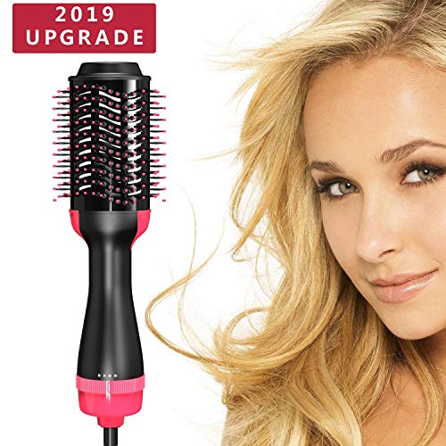 PLYRFOCE Hot Air Brush One Step Hair Dryer,Negative Ionv Straighten & Curl Volumizer Brush for All Hair Types