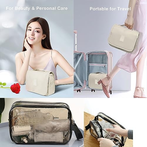 VOSRTDSV Cute Travel Makeup Bag,Portable Toiletry Make up Organizer Cosmetic Bags for Women,3PC Toiletries accessories Travel Accessories Dorm Room Toiletry Bag