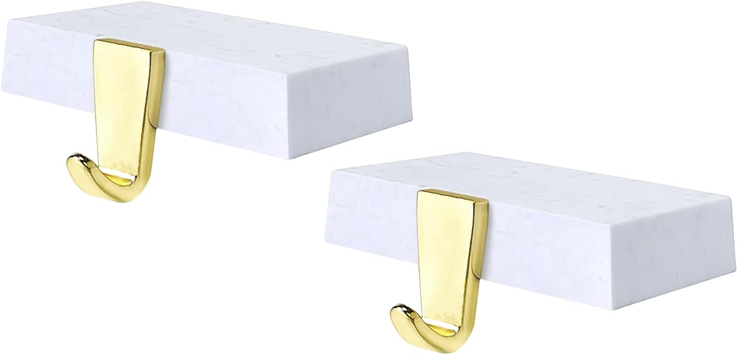 Stockings & Holders - Mulbozy Christmas Stocking Holder for Mantle Set of 2, White Christmas Stocking Hanger with Golden Hook, Non-Slip Heavy Stocking Holders for Christmas Fireplace Mantel Decoration