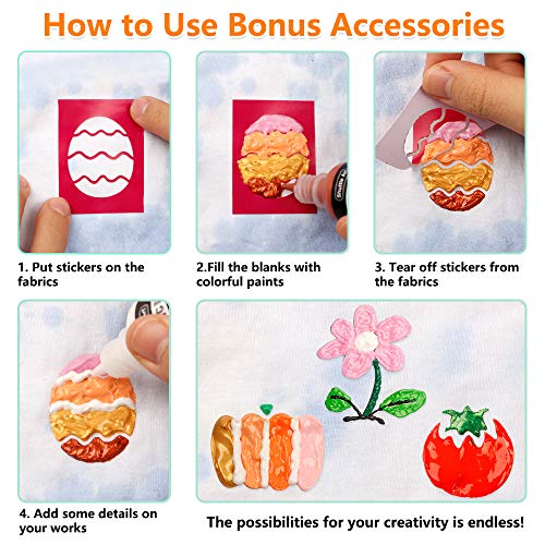 4 Permanent+Brushes+Palette+Stencils+Metallic