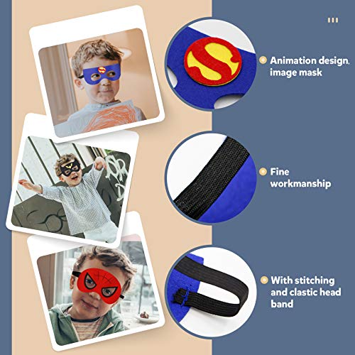 RioRand Dress Up Costumes Cartoon Kids 5 Superhero Capes Set for Costumes Birthday Party Gifts (5pcs for boy)