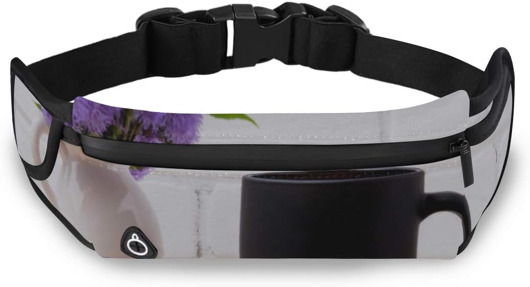 Download Amazon.com : Unisex Running Belt Waist Pack, Black Coffee Mug Mockup Blue Ageratum Adjustable ...