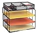 ProAid Mesh Office Desk Organizer 3-Tier Stackable Letter Tray Organizer Sorter with 3 Compartments, Black