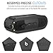 MoKo Carrying Case for Beats Pill+, Premium Vegan PU Leather Protective Cover Bag Sleeve Skins for Dr. Dre Beats Pill+ Portable Speaker, with Holding Strap & Carabiner, BLACK
