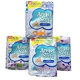Angel Soft On the Go Non-Lotion Facial Tissue, 7X More Sheets- Assorted Pastel Colors-Total 4 Packs-288 2-ply Individual Tissues