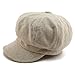 Comhats Women's Merino Wool Visor Beret Newsboy Cabbie Cap Winter Hats with Lining Spring Beige
