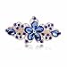 Sankuwen Flower Design Rhinestone Hairpin Clip Accessories (Dark Blue)