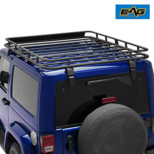EAG 2 Door Roof Rack Cargo Basket with Wind Deflector Fits for 0718