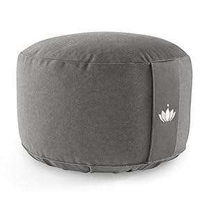 Lotuscrafts Meditation Cushion High LOTUS – Height 20 cm – Spelt Filling – Washable Cover Organic Cotton – Floor Cushion Meditation – Yoga Cushion – Meditation Pillow – Yoga Pillow – GOTS Certified