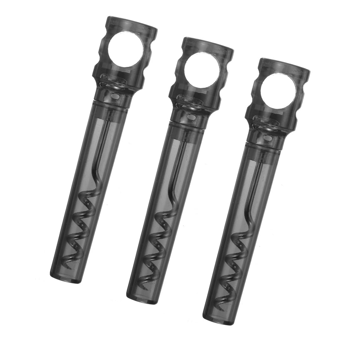 GLOKUUCA Pocket Wine Corkscrew - 3 Pack Detachable Portable Corkscrew Mini Camping Corkscrew Fits for Restaurant Travel - Stainless Steel Wine Bottle Opener - (4.2-inch Transparent-Black)