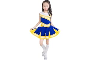 ACHIYI Little Girls' 2 Piece High School Cheerleading Uniform Costume Complete Outfit Cosplay Fancy Dress