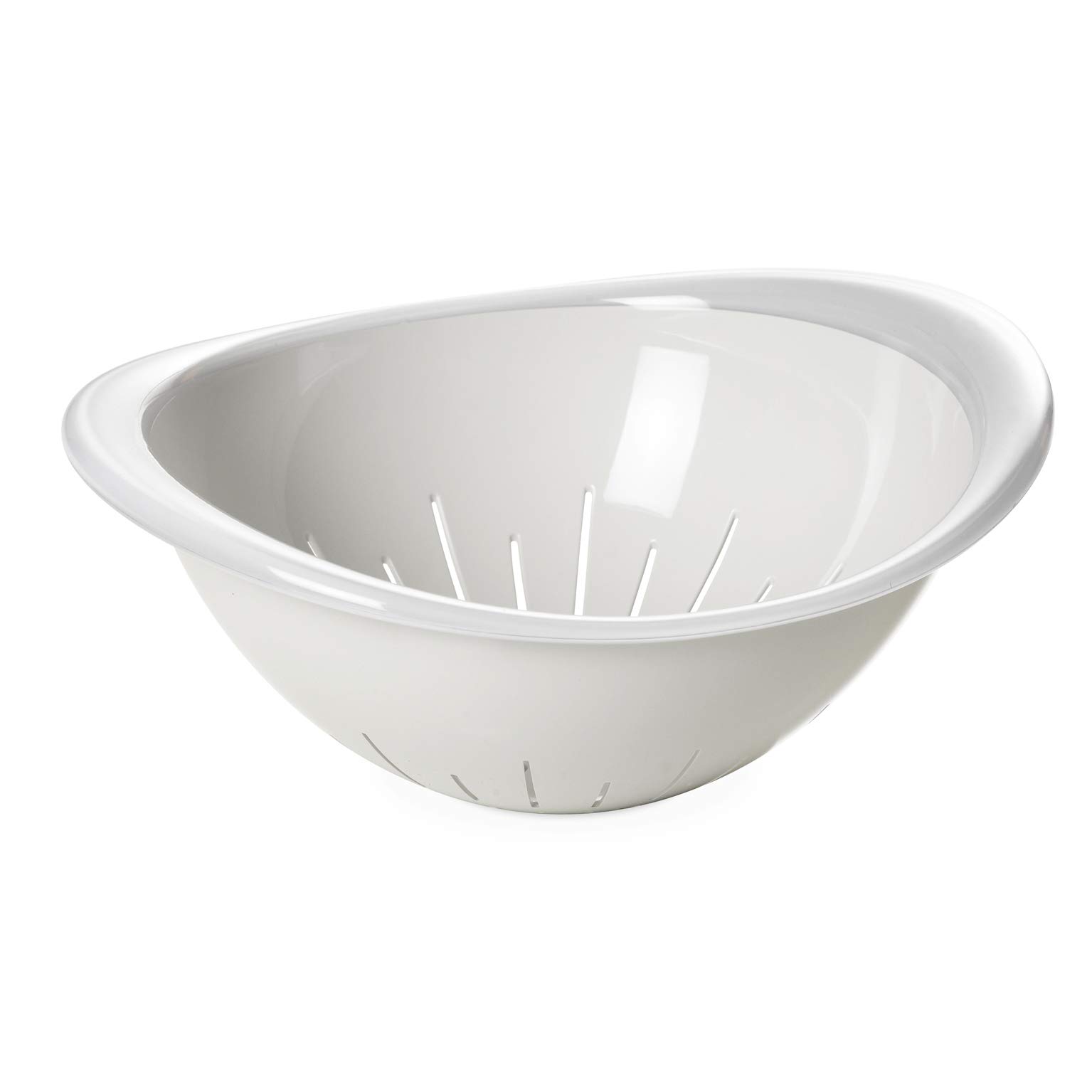 Omada Design Vegetable Strainer, Diameter 26 cm, Ergonomic and Innovative Design, White Inside and Colored Outside Edge, Trendy Line