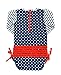 RuffleButts® Baby/Toddler Girls Navy Polka Dot One Piece Rash Guard Swimsuit - 12-18m