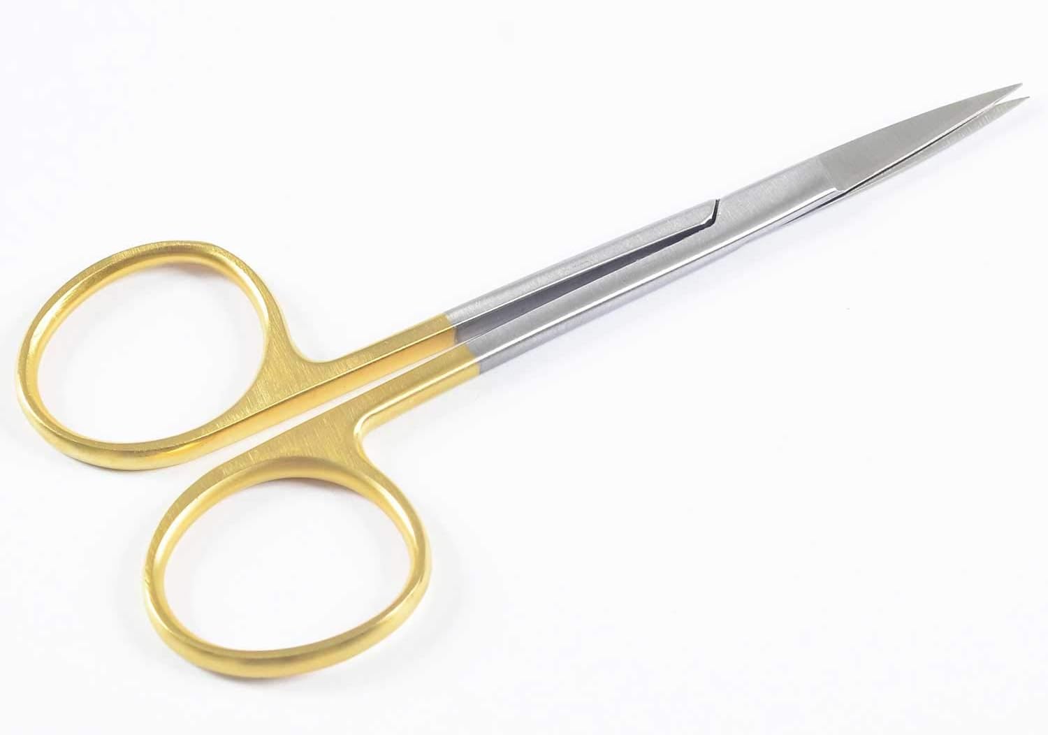Zikimed Iris Operating Scissors Straight T.C Blades Stainless Steel 10.5 Cm Long