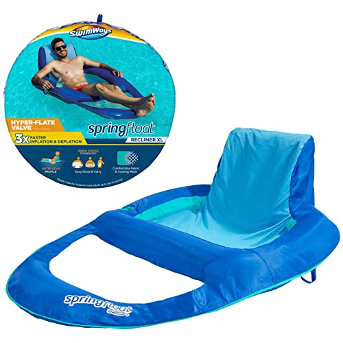 SwimWays Spring Float XL Recliner Pool Lounge Chair with Hyper-Flate ...