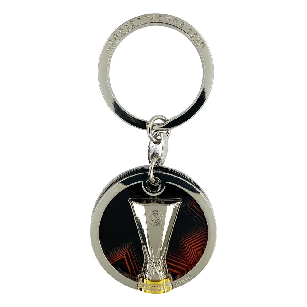 UEFA Europa League 2 part offset keychain, Silver, One Size