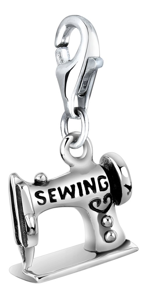 Nenalina Charm Sewing Machine Pendant, for all brands of Charm Bracelets and Necklaces, made of 925 sterling silver, 713280-000