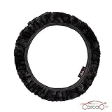 Steering Wheel Cover by CarCoo - Comfortable Stretch-On car steering wheel covers for men and women, black.