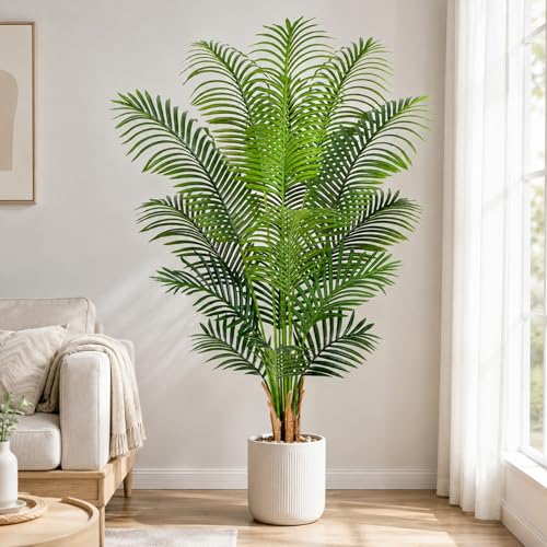 Keeplush Artificial Plants Large 150 cm Artificial Plant in Pot Plastic Artificial Palm Tree Like Real Fake Plants Decoration for Living Room Balcony Bedroom Office Perfect Housewarming Gift (1 Pack)