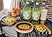 Juvale Halloween Plates and Napkins Party Supplies - 144-Piece, Serves 24, 9 in Plates, 6 oz Cups, 6.5 in Napkins & Black Cutlery - Halloween Party Supplies - Jack-O-Lantern Plate Set