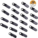 Warmshine 20 Pack Small Clamp Tarp Awning Clamp Set Tarp Clips Black Trap Clips Jaw Tent Snaps Camping Clamp Clips Tent Tighten for Outdoors