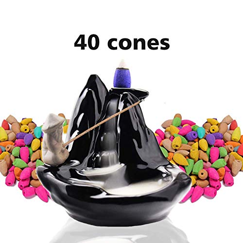 XinXu Incense Burner, Backflow Incense Burner Holder Ceramic Incense Holder Ceramic Ornament Gift Fisherman - Thumbnail 7