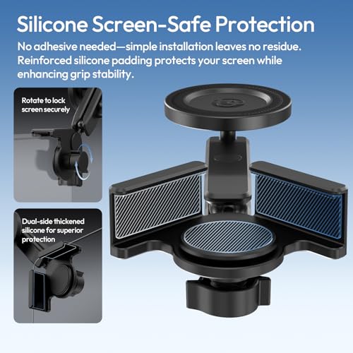 ULANZI Phone Mount for Tesla, Magnetic Car Phone Holder for Tesla 3/Y/S/X Screen Accessories, 360° Adjutable Strong Magnet Phone Mount for Car Compatible with iPhone 17 16 Pro Max, Tesla Accessories
