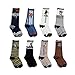 Deer Mum Boy's Cartoon Dinosaur Pattern Knee High Socks Long（3Y-6Y）