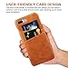 iPhone 7 Plus Leather Case, iPhone 8 Plus Premium PU Leather Wallet Case with Credit Card ID Holders, Business Style Fashion Print PU Leather Case Back Cover for iPhone 7 Plus/iPhone 8 Plus Khaki