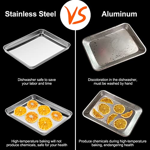 Baking Sheet Set of 2, Zacfton Stainless Steel Baking Pan Cookie Sheets
