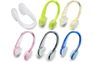 Taicols Nose Plugs Clips for Swimming, 6 Pcs Swimming Silicone Nose Clip Grip Reusable Swim Training Plug Peg for Kids Adults