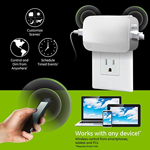 GE Enbrighten ZWave Plus Smart Dimmer PlugIn, 2 Simultaneously