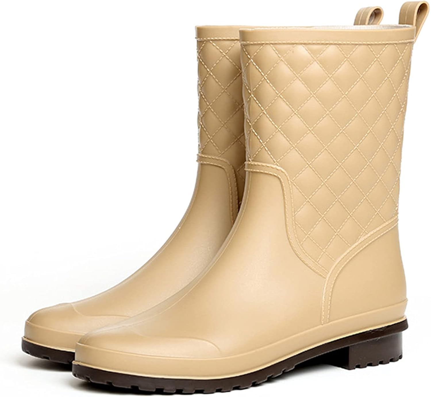 LJFZMD Wellington Boots, Women's Rain Boots, Grid Leisure Waterproof
