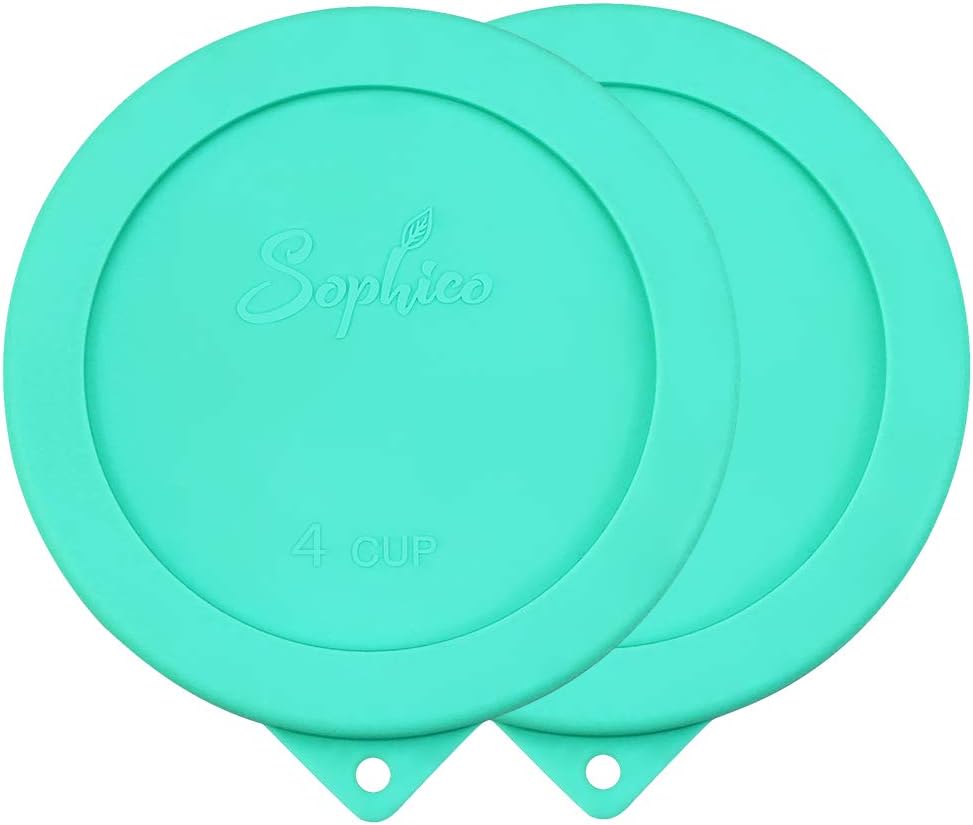 Sophico 4 Cup Round Silicone Storage Cover Lids Replacement for Anchor Hocking and
