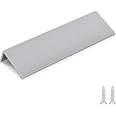 Goldenwarm 10 Pack Brushed Nickel Finger Edge Pulls Drawer Finger Pulls Kitchen Hardware Handles Bedroom Dresser Drawers, 5in