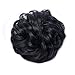 Benehair Hair Bun Hairpiece Scrunchy Updo Hair Pieces Fluffy Scrunchies Donut Hairpiece Synthetic Curly Wavy Messy Chignons With Elastic Rubber Band Dark Black-Thicker 2pcs 70g