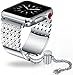 V-MORO Bling Bracket Compatible for iWatch Bands 38mm 40mm Series 5 4 3 2 1 Bands for Women Girl Jewelry Metal Stainless Steel Strap,Replacement Wristband Bling Silver, 42mm/44mm