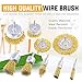 Rustark 9 Packs Wire Drill Brush Sets 9 Size Brass Coated Wire Wheel and Cup Brush Set with 1/4 Inch Round Shank for Rust Paint Corrosion Removal Polishing