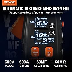 VEVOR Digital Clamp Meter T-RMS, 6000 Counts, 600A