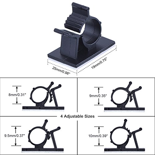 image for eBoot Upgraded (100 Pieces, 2 Sizes) Adhesive Cable Clips Car Cable Wi