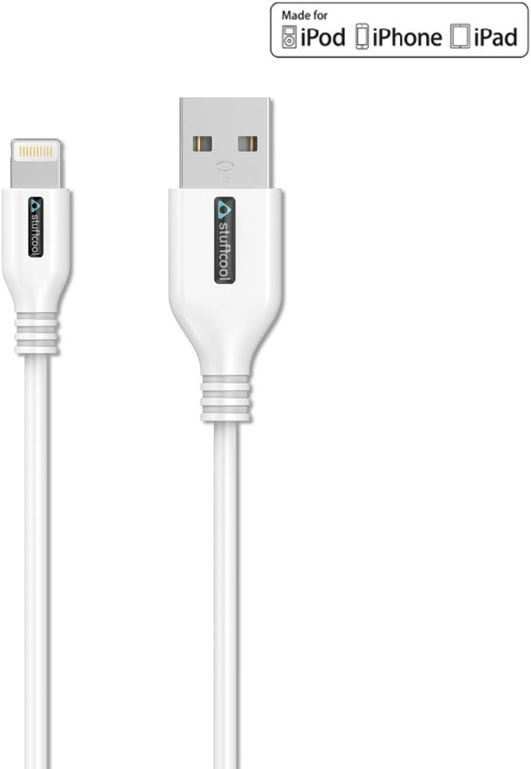 Stuffcool Rapido 2.4Amp Lightning Cable 1.5 Meter Long for iPhone, iPad and iPod (Apple MFi Certified) -White