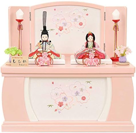 雛人形 お祝い ひな人形 収納飾り 親王飾り 2人飾り 二人飾り 木目込親王飾り 大里彩 コンパクト 可愛い 桜 バック おしゃれ パールピンク モダン オーバーのアイテム取扱 かわいい 刺繍