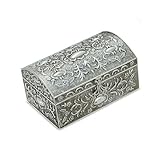 Antique Silver Chest Box With Floral Design