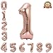 40 Inch Large Rose Gold Balloon Number 1 Balloon Helium Foil Mylar Balloons Party Festival Decorations Birthday Anniversary Party Supplies