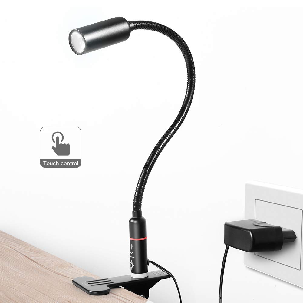 Reading Light LED Clip on Lights, TECKIN Spotlight with 3 Brightness