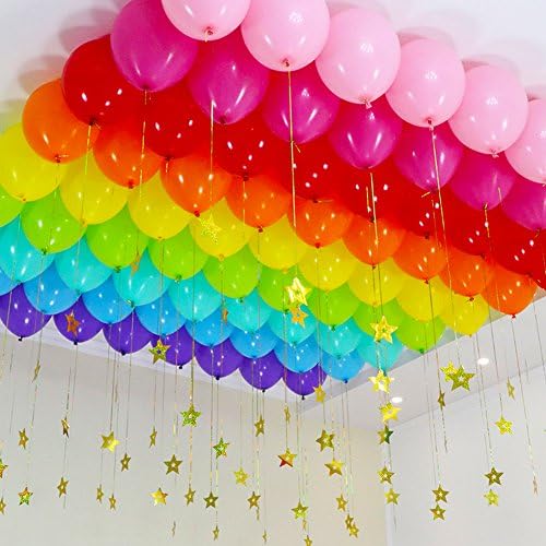 Party Balloons Gold Twinkle Stars Shiny Metallic Hanging Decorations Foil Stars Garland Wedding Favors Birthday Baby Shower Party Decorations, 56pcs
