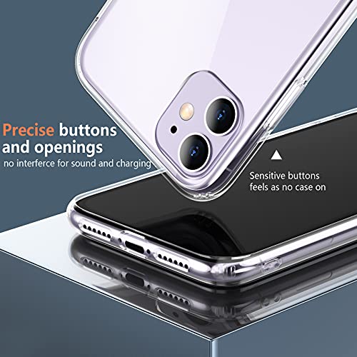 Vapesoon Designed for iPhone 11 Cases, Crystal Clear Phone Case [Not Yellowing] [Military Grade Drop Tested] Shockproof Protective Case Slim Thin Cover for iPhone 11(6.1\'\') (Clear)